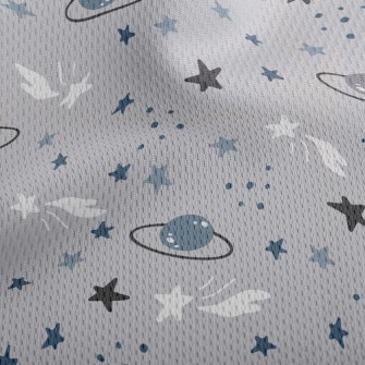 Cartoon Stars Planet Athletic Mesh Flat Back