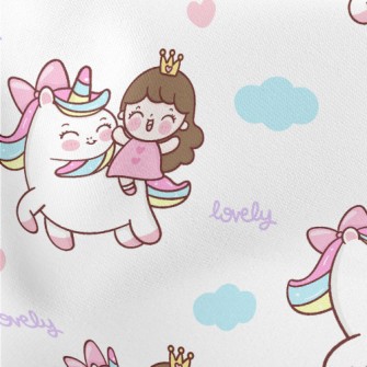 Unicorn And Little Girl Stretch Ponte