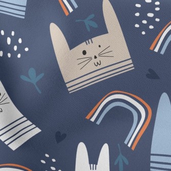 Cute Big-faced Cat Stretch Ponte