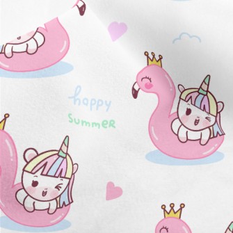 Unicorn Flamingo Swim Ring Micro Fleece