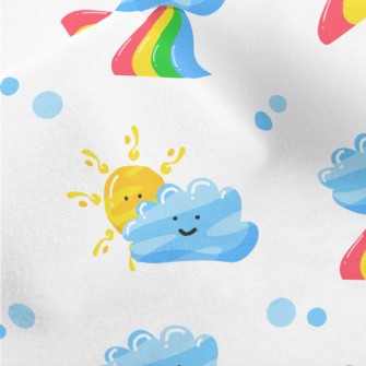 Sun Clouds Rainbow Micro Fleece