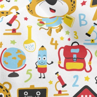 Cute Leopard Goes To School Micro Fleece