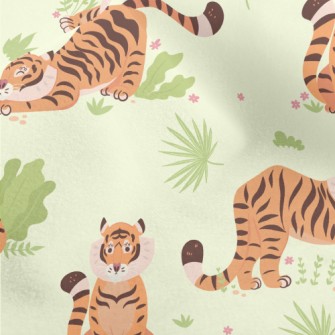 Tiger Playing In The Grassland Micro Fleece