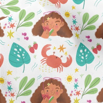 Girl Eating Watermelon To Cool Micro Fleece