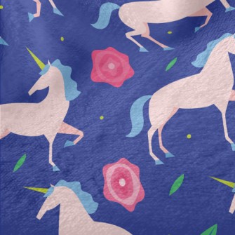Elegant Unicorn And Rose Minky