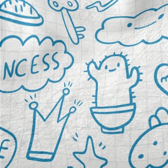 Cute Things Doodles Minky