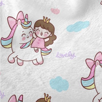 Unicorn And Little Girl Minky