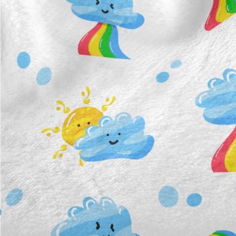 Sun Clouds Rainbow Minky