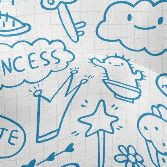 Cute Things Doodles Lightweight Performance Linen