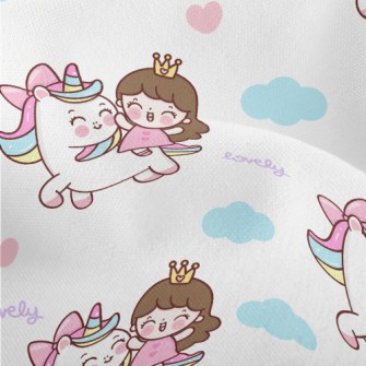 Unicorn And Little Girl Lightweight Performance Linen