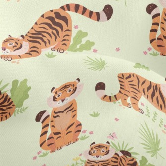 Tiger Playing In The Grassland Lightweight Performance Linen