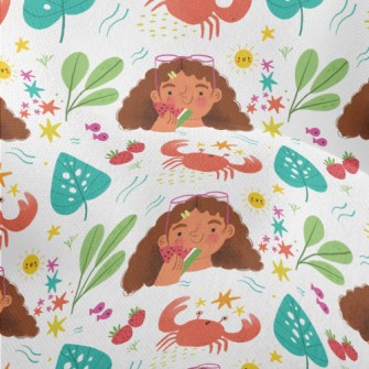 Girl Eating Watermelon To Cool Lightweight Performance Linen
