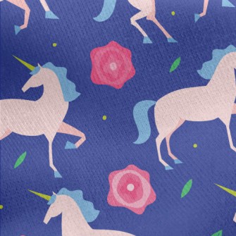 Elegant Unicorn And Rose Jersey Backed Fleece