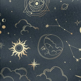 Psychedelic Eyes Sun Moon Jersey Backed Fleece