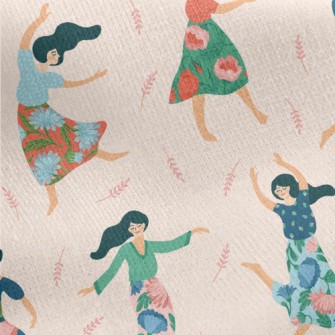 Happy Dancing Women Jersey Backed Fleece