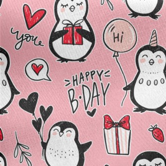 Penguin Celebrates Birthday Jersey Backed Fleece