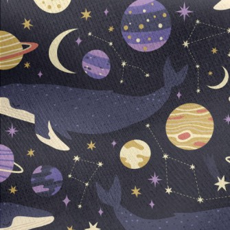 Big Whale And Planet Jersey Backed Fleece