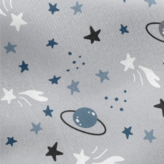 Cartoon Stars Planet Jersey Backed Fleece