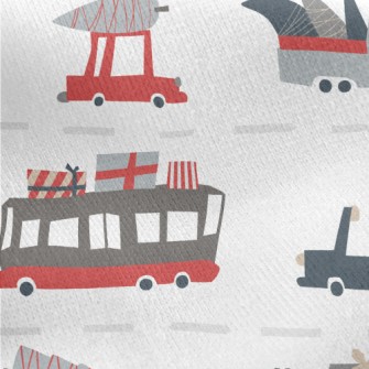 Large Truck Transporting Cargo Jersey Backed Fleece