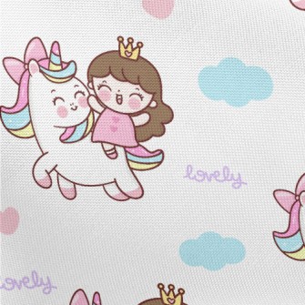 Unicorn And Little Girl Pongee