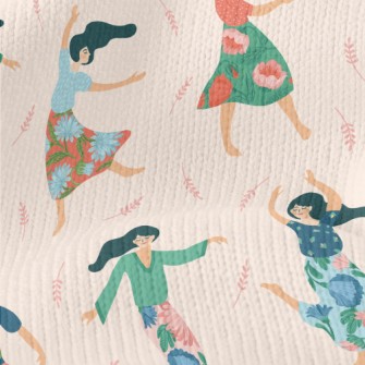 Happy Dancing Women Stretch Jersey