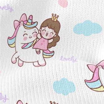 Unicorn And Little Girl Stretch Jersey