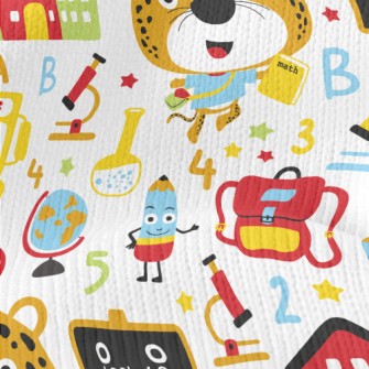 Cute Leopard Goes To School Stretch Jersey