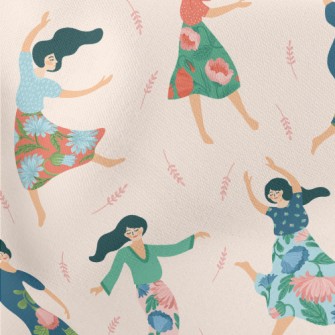 Happy Dancing Women Lightweight Cotton Poplin
