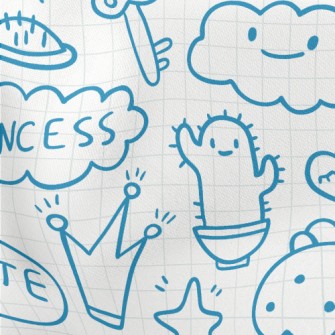 Cute Things Doodles Lightweight Cotton Poplin