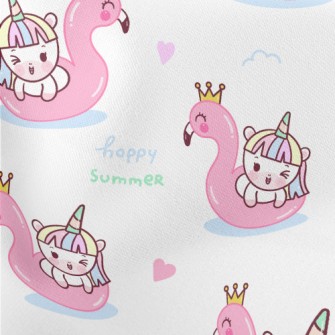 Unicorn Flamingo Swim Ring Lightweight Cotton Poplin