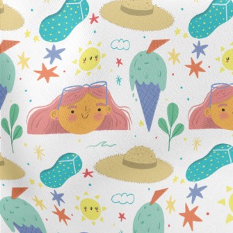 Enjoy The Big Face Of The Girl Lightweight Cotton Poplin