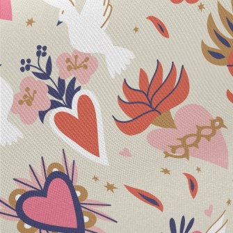 Sacred White Bird Totem Midweight Cotton Poplin