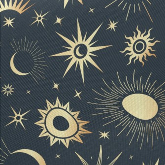 Mysterious Lines Sun Stars Midweight Cotton Poplin