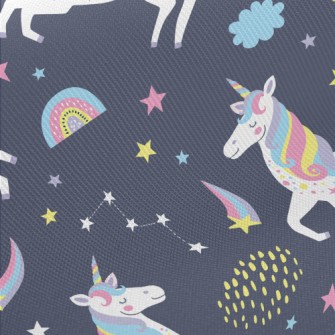 Rainbow Color Unicorn Midweight Cotton Poplin
