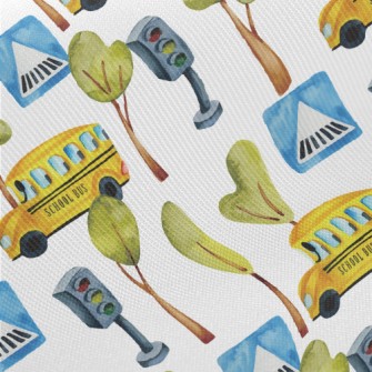 Good Morning School Bus Midweight Cotton Poplin