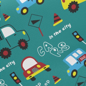 Car On Road Midweight Cotton Poplin