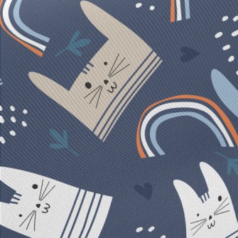 Cute Big-faced Cat Midweight Cotton Poplin