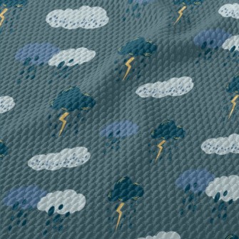 Dark Clouds With Lightning And Birdseye Piqué