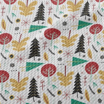 Christmas Trees In Various Sha Birdseye Piqué