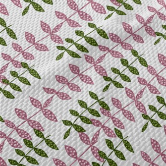 Dotted Two-color Leaves Birdseye Piqué