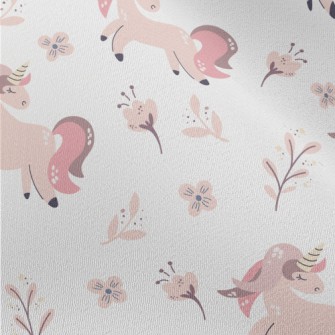 Pink Unicorn With Flowers Chiffon
