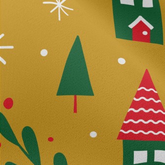 Christmas Color Small House Chiffon