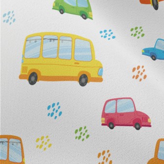 Colorful Cars And Buses Chiffon