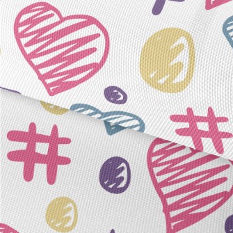 Cute Graffiti Love Heart Waterproof Oxford