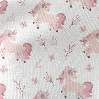Pink Unicorn With Flowers Waterproof Canvas