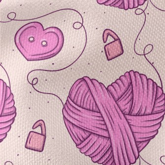 Heart Button Yarn Ball Waterproof Canvas