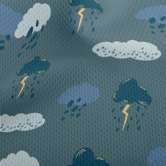 Dark Clouds With Lightning And Athletic Mesh Flat Back