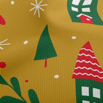 Christmas Color Small House Athletic Mesh Flat Back
