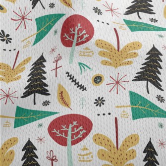 Christmas Trees In Various Sha Athletic Mesh Flat Back