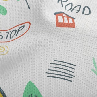 Small House On Country Road Athletic Mesh Flat Back